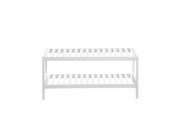 Songmics Küchenregale<Schuhregal Bambus 26 cm x 70 cm x 33 cm Weiß