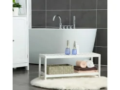 Songmics Küchenregale<Schuhregal Bambus 26 cm x 70 cm x 33 cm Weiß