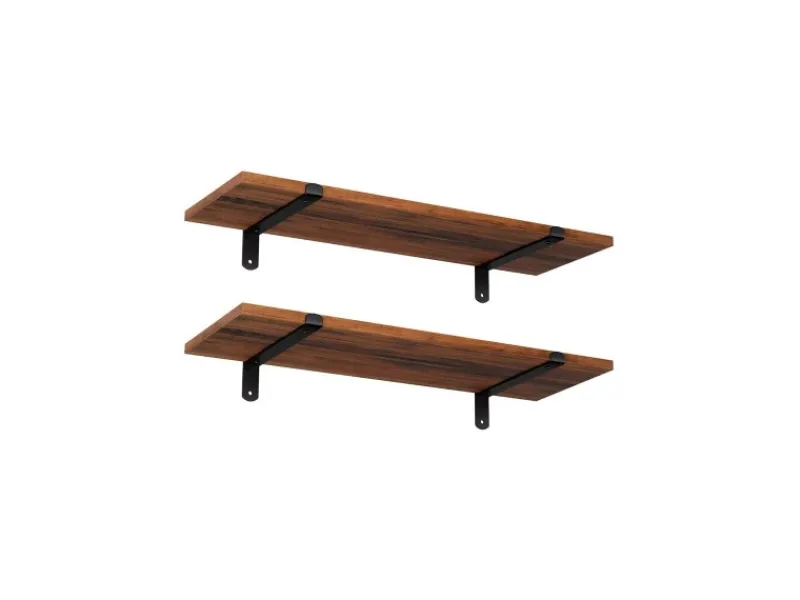 Sale Schweberegal 60 cm x 20 cm x 7 cm Braun-Schwarz Küchenregale