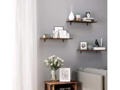 Sale Schweberegal 60 cm x 20 cm x 7 cm Braun-Schwarz Küchenregale