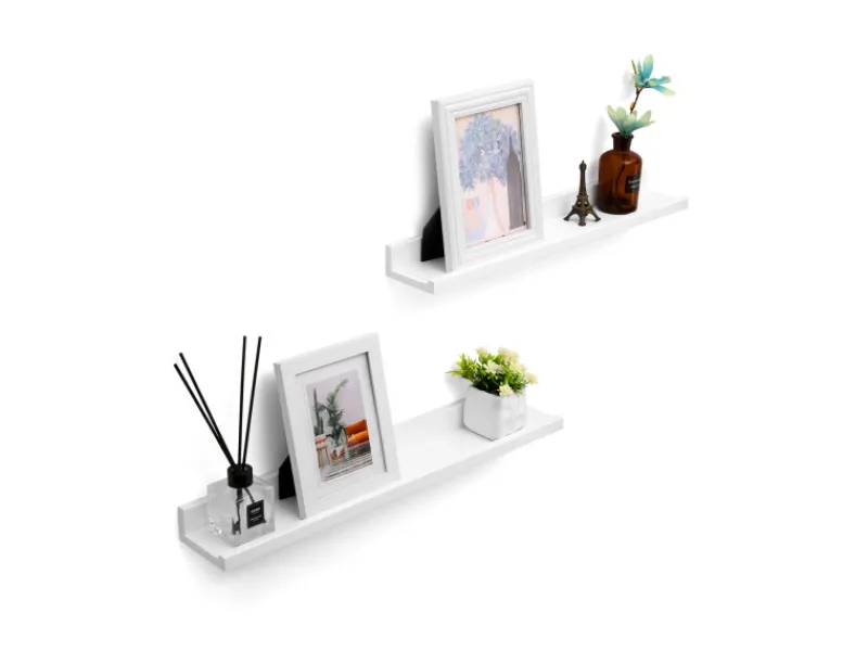Hot Schweberegal 2er Set 10 cm x 60 cm Weiß Küchenregale