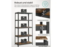 Online Standregal 50 cm x 100 cm x 200 cm Braun-Schwarz Küchenregale