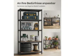 Online Standregal 50 cm x 100 cm x 200 cm Braun-Schwarz Küchenregale