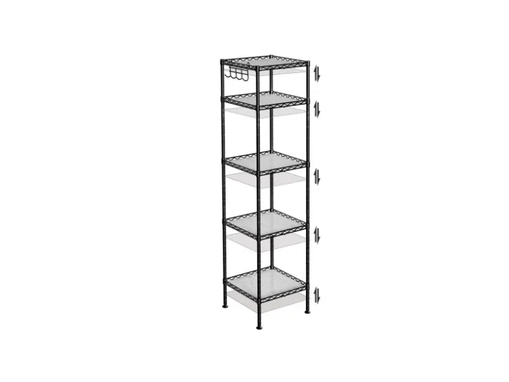Songmics Küchenregale<Standregal 30 cm x 30 cm x 123,5 cm Schwarz-Transparent
