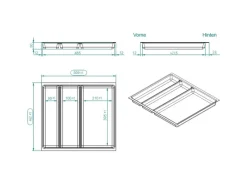 Discount Besteckeinsatz ORGA-BOX II MAXI 462 x 509 x 50 mm Silbergrau Für Nobilia 60er Schublade Besteckkästen