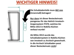 Discount Besteckeinsatz ORGA-BOX II MAXI 462 x 509 x 50 mm Silbergrau Für Nobilia 60er Schublade Besteckkästen