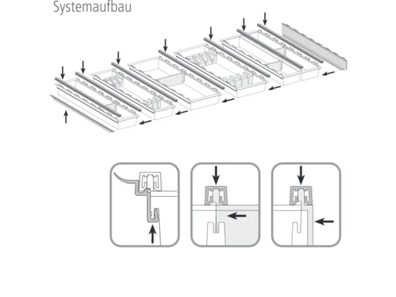 Best Cuisio Besteckeinsatz 500 mm Höhe 55 mm Transluzent Graphitgrau Besteckkästen