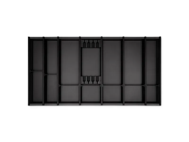 Best Cuisio Besteckeinsatz Höhe 55mm Transluzent Anthrazit mit Messerblock Für Blum Legrabox 473mm Korpusbreite 1000mm Besteckkästen