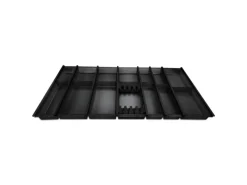 Best Cuisio Besteckeinsatz Höhe 55mm Transluzent Anthrazit mit Messerblock Für Blum Legrabox 473mm Korpusbreite 1000mm Besteckkästen