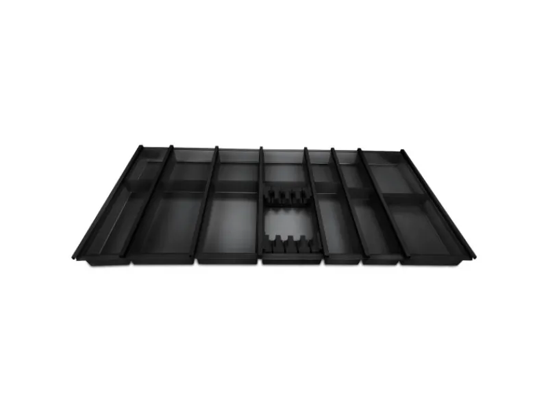 Best Cuisio Besteckeinsatz Höhe 55mm Transluzent Anthrazit mit Messerblock Für Blum Legrabox 473mm Korpusbreite 1000mm Besteckkästen