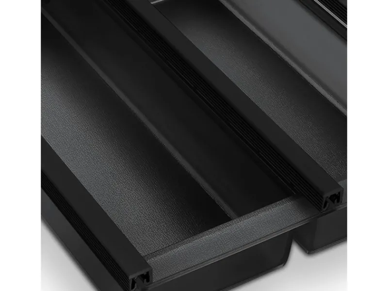 Best Cuisio Besteckeinsatz Höhe 55mm Transluzent Anthrazit mit Messerblock Für Blum Legrabox 473mm Korpusbreite 1000mm Besteckkästen