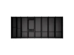 Best Cuisio Besteckeinsatz Höhe 55mm Transluzent Anthrazit mit Messerblock Für Blum Legrabox 473mm Korpusbreite 1200mm Besteckkästen