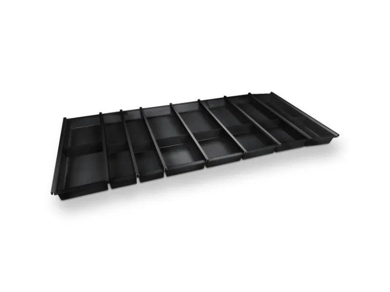Best Cuisio Besteckeinsatz Höhe 55mm Transluzent Anthrazit mit Messerblock Für Blum Legrabox 473mm Korpusbreite 1200mm Besteckkästen