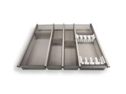Cuisio Besteckeinsatz 450 mm Höhe 55 mm Transluzent Graphitgrau mit Messerblock Besteckkästen