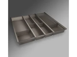Cuisio Besteckeinsatz 450 mm Höhe 55 mm Transluzent Graphitgrau mit Messerblock Besteckkästen