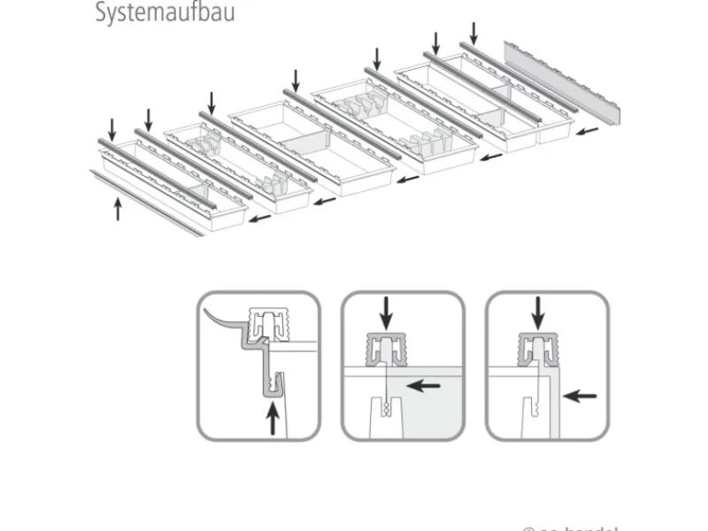 Cuisio Besteckeinsatz 600 mm Höhe 55 mm Transluzent Weiß mit Messerblock Besteckkästen