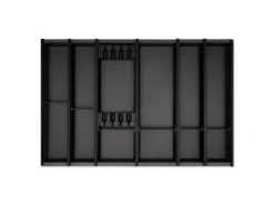 Cuisio Besteckeinsatz 400 mm Höhe 55 mm Transluzent Anthrazit Für Blum Legrabox 473 mm Besteckkästen
