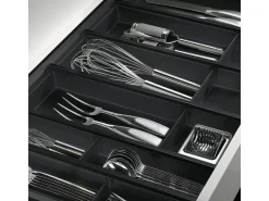 Cuisio Besteckeinsatz 400 mm Höhe 55 mm Transluzent Anthrazit Für Blum Legrabox 473 mm Besteckkästen