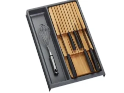 SOTECH Besteckkästen<Mehrzweckeinsatz SEPARADO Individual Genarbt 300x474x51mm Schubladeneinsatz inkl. Messereinsatz Schiefergrau