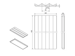 SOTECH Besteckkästen<Mehrzweckeinsatz SEPARADO Individual Genarbt 300x474x51mm Schubladeneinsatz inkl. Gewürzeinsatz Schiefergrau