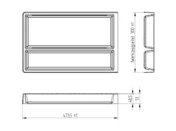 SOTECH Besteckkästen<Mehrzweckeinsatz SEPARADO Individual Genarbt 300x474x51 mm Schubladeneinsatz Ab 40cm Schrankbreite Schiefergrau