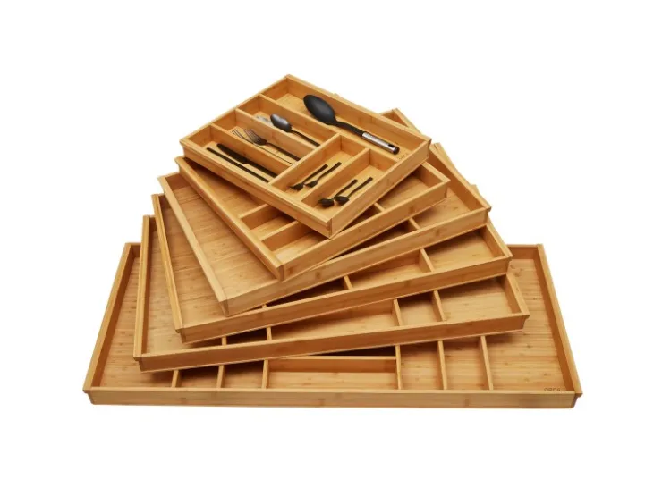 SOTECH Besteckkästen<Orga-Box-1 Bambus Besteckeinsatz 10 Fächer Für Blum Tandembox Antaro Schubladen 819x473x56 mm im 90er Schrank