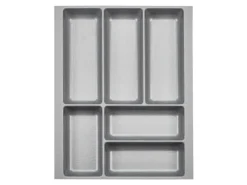 Clearance SOTECH ORGA-BOX-2 Besteckeinsatz Tiefe 462 mm Höhe 50,5 mm Für Nobilia Küchen Canvas Struktur Breite 359 mm Silbergrau