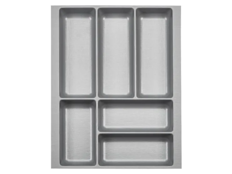 Clearance SOTECH ORGA-BOX-2 Besteckeinsatz Tiefe 462 mm Höhe 50,5 mm Für Nobilia Küchen Canvas Struktur Breite 359 mm Silbergrau