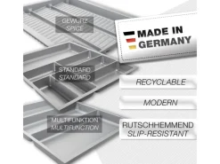 Clearance ORGA-BOX-2 Besteckeinsatz Tiefe 462 mm Höhe 50,5 mm Für Nobilia Küchen Canvas Struktur Breite 409 mm Besteckkästen