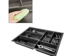 SOTECH ORGA-BOX-2 Besteckeinsatz Tiefe 462 mm Höhe 50,5 mm Für Nobilia Küchen Canvas Struktur Breite 359 mm Anthrazit