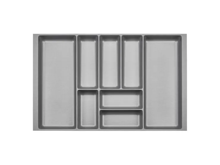 SOTECH Besteckkästen<ORGA-BOX-2 Besteckeinsatz Tiefe 462 mm Höhe 50,5 mm Für Nobilia Küchen Canvas Struktur Breite 709 mm Silbergrau