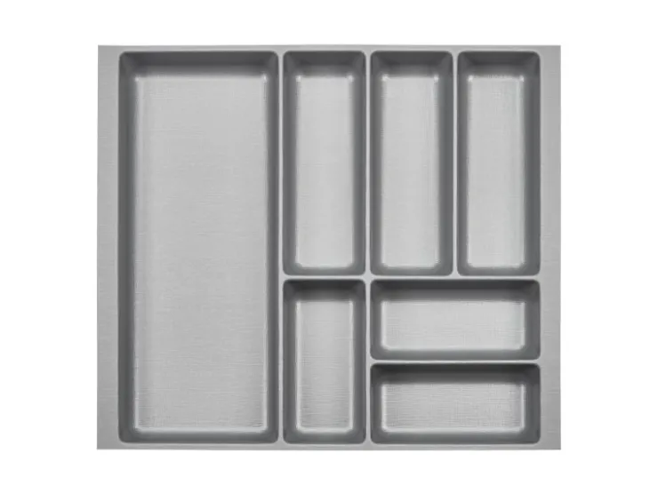 SOTECH ORGA-BOX-2 Besteckeinsatz Tiefe 462 mm Höhe 50,5 mm Für Nobilia Küchen Canvas Struktur Breite 509 mm Silbergrau