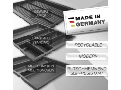 SOTECH Besteckkästen<ORGA-BOX-2 Besteckeinsatz Tiefe 462 mm Höhe 50,5 mm Für Nobilia Küchen Canvas Struktur Breite 809 mm Anthrazit