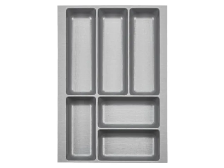 SOTECH Besteckkästen<ORGA-BOX-2 Besteckeinsatz Tiefe 462 mm Höhe 50,5 mm Für Nobilia Küchen Canvas Struktur Breite 309 mm Silbergrau
