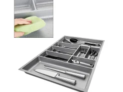 SOTECH Besteckkästen<ORGA-BOX-3 Besteckeinsätze Tiefe 473 mm Höhe 50,5 mm Schubladeneinsätze Breite 691 mm Silbergrau