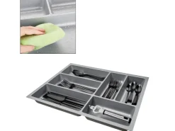 SOTECH ORGA-BOX-3 Besteckeinsätze Tiefe 473 mm Höhe 50,5 mm Schubladeneinsätze Breite 341 mm Silbergrau