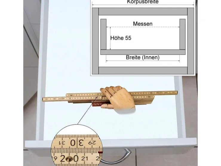 Clearance SOTECH Orga-Box I Besteckeinsatz Höhe 55 mm Lavagrau 1200 mm Für Blum Tandembox und ModernBox