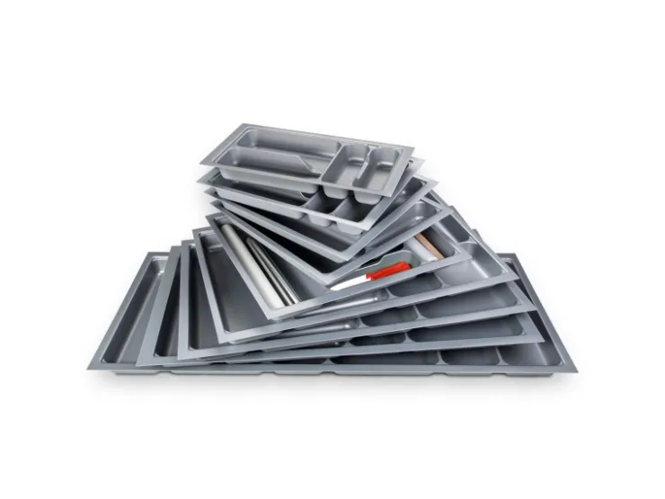 SOTECH Orga-Box I Besteckeinsatz Silbergrau 900 mm Höhe 55 mm Für Blum Tandembox und ModernBox