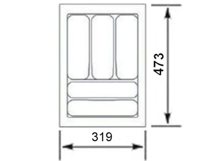 SOTECH Orga-Box I Besteckeinsatz Höhe 55 mm Lavagrau 400 mm Für Blum Tandembox und ModernBox