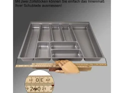 Discount ORGA-BOX II Besteckeinsatz 450 mm Höhe 45 mm Silbergrau Für Nobilia Schubladen Besteckkästen