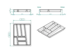 Discount ORGA-BOX II Besteckeinsatz 450 mm Höhe 45 mm Silbergrau Für Nobilia Schubladen Besteckkästen