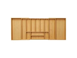 SOTECH Besteckkästen<ORGA-BOX UNIVERSAL Besteckkasten Aus Bambus Verstellbar Für Schrankbreite 900 - 1200 mm Höhe 65 mm bis 13 Fächer