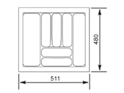 Clearance SOTECH Orga-Box VIII Besteckeinsatz 511 x 480 x 55 mm Lavagrau mit Perlstruktur Für 60er Schränke in Häcker Küchen