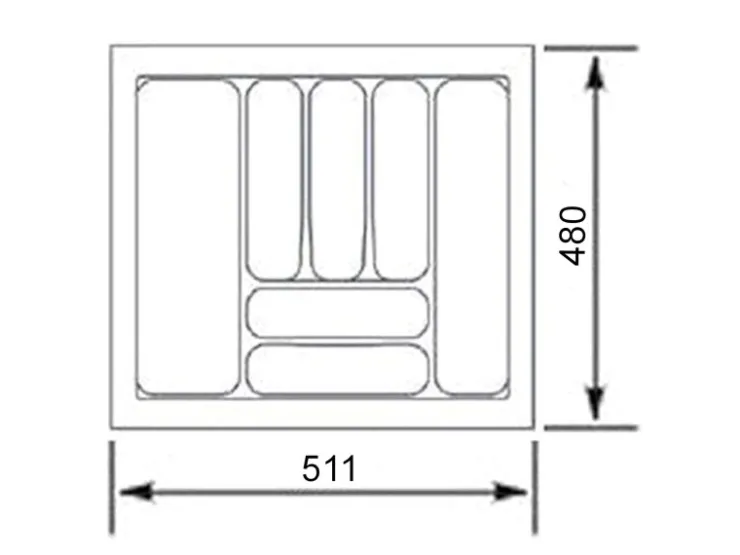 Clearance SOTECH Orga-Box VIII Besteckeinsatz 511 x 480 x 55 mm Lavagrau mit Perlstruktur Für 60er Schränke in Häcker Küchen
