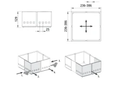 1x Organisationsrahmen CuisioFlex 129 mm Höhe Stufenlos Verstellbar von 236 - 386 mm inkl. Anti-Rutsch-Füße Besteckkästen