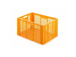 Outlet PROREGAL SparSet 5 x Eurobehälter Bäcker- und Konditorenkasten HxBxT 34,9 x 40 x 60 70 Liter Gelb-Orange Brötchenkiste Sstapelbare Bäckerkiste