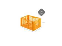Outlet PROREGAL SparSet 5 x Eurobehälter Bäcker- und Konditorenkasten HxBxT 34,9 x 40 x 60 70 Liter Gelb-Orange Brötchenkiste Sstapelbare Bäckerkiste