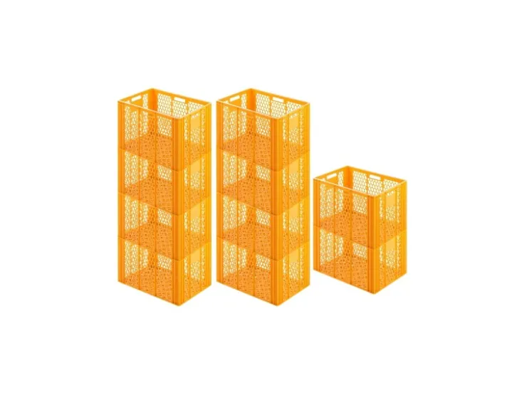 Best PROREGAL SparSet 5 x Eurobehälter Bäcker- und Konditorenkasten HxBxT 42,1 x 40 x 60 85 Liter Gelb-Orange Brötchenkiste Sstapelbare Bäckerkiste
