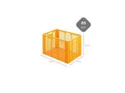 Best PROREGAL SparSet 5 x Eurobehälter Bäcker- und Konditorenkasten HxBxT 42,1 x 40 x 60 85 Liter Gelb-Orange Brötchenkiste Sstapelbare Bäckerkiste