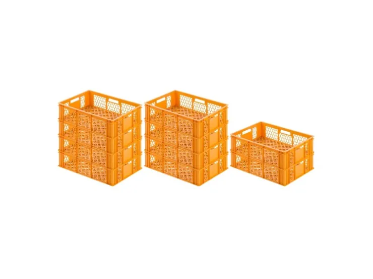 Outlet PROREGAL SparSet 10 x Eurobehälter Bäcker- und Konditorenkasten HxBxT 17,1 x 40 x 60 33 Liter Gelb-Orange Brötchenkiste Sstapelbare Bäckerkiste